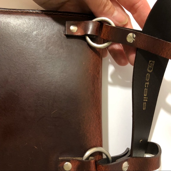 NEW Details Leather Mini Messenger Pouch Brown - Picture 7 of 12